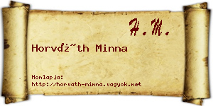 Horváth Minna névjegykártya